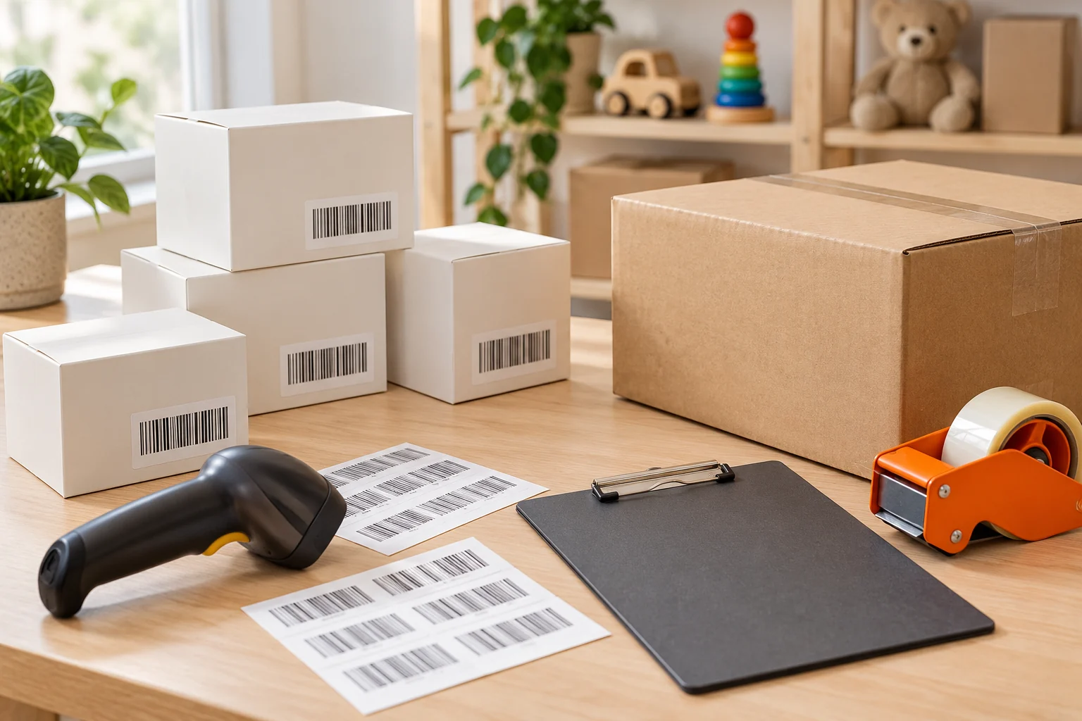 Retail-unit labeling and barcode preparation workstation