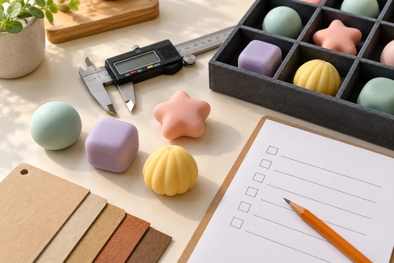 Product samples and measurement tools for a specification review