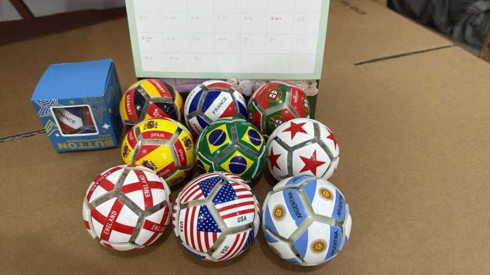 Soccer-Design Button Fidget Ball - product view 3
