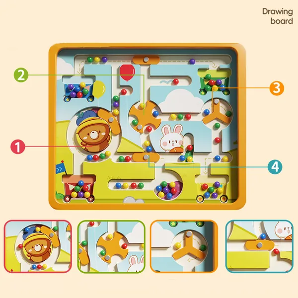 Rabbit-Theme Magnetic Color & Number Maze - product view 3