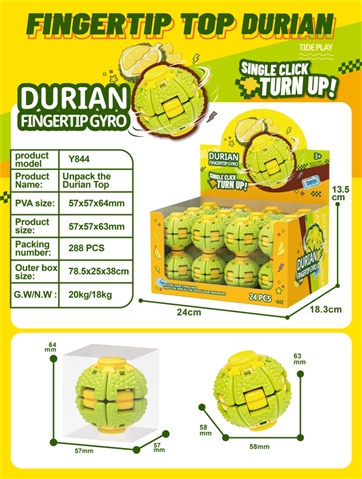 Press-to-Spin Durian Fidget