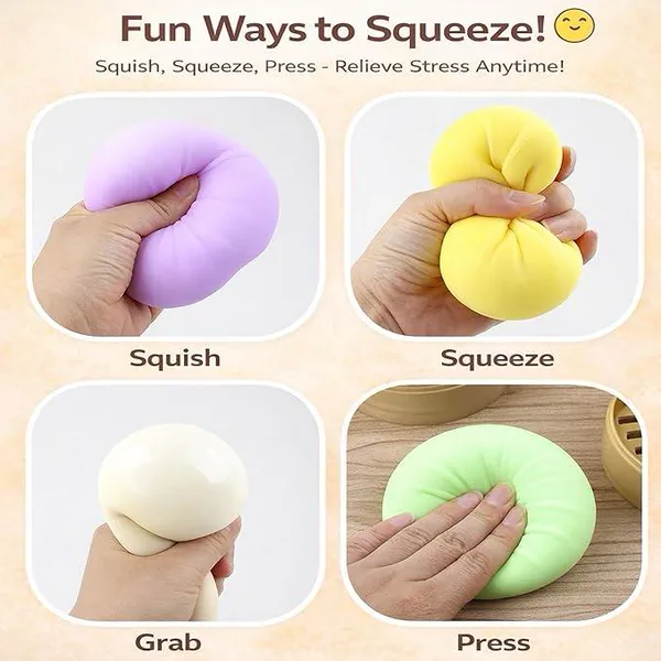 Dumpling Squeeze Toy with Steamer Packaging - product view 4