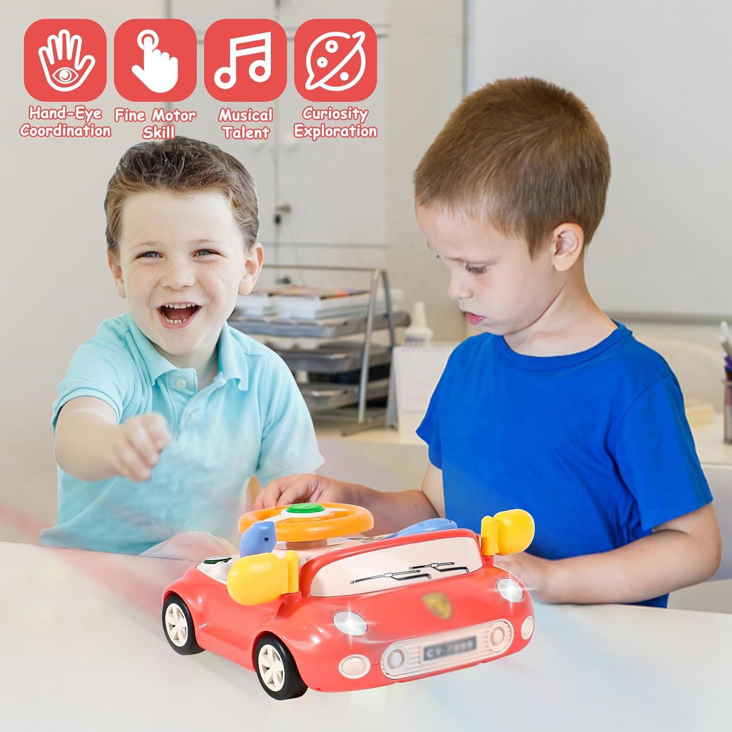 Musical Steering-Wheel Activity Toy - product view 4