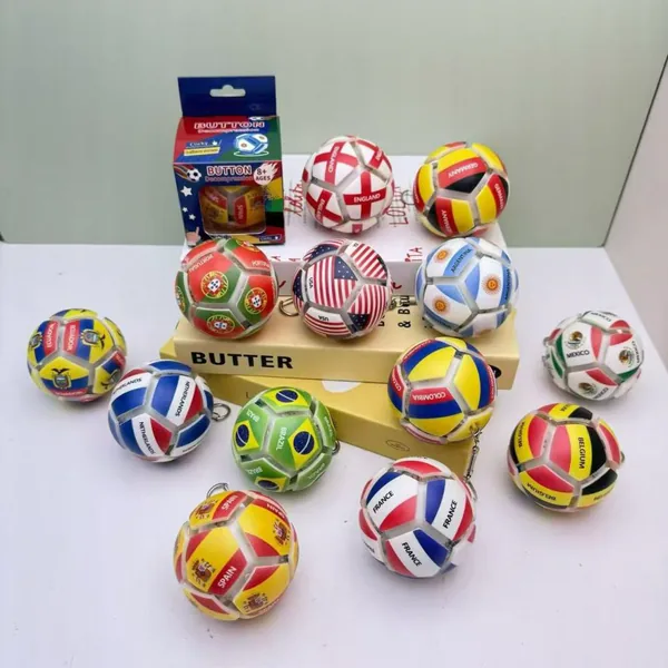 Soccer-Design Button Fidget Ball - product view 2