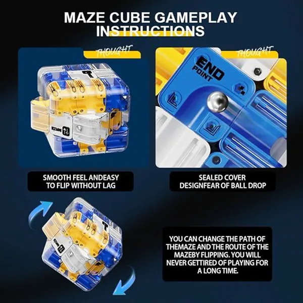 Large Rolling-Ball Labyrinth Cube - product view 6