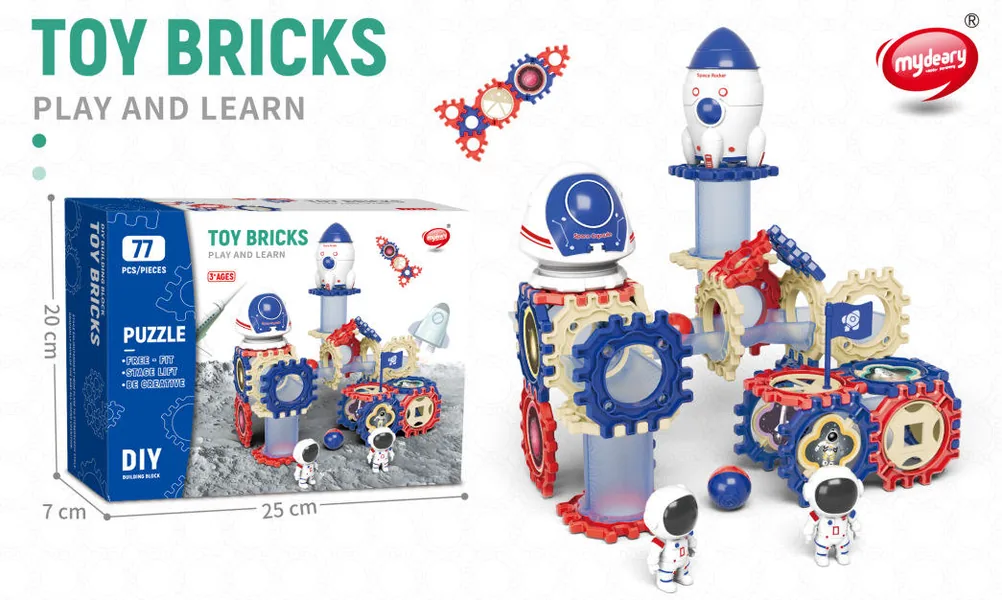 Space-Theme Marble Run Building Set - product view 2