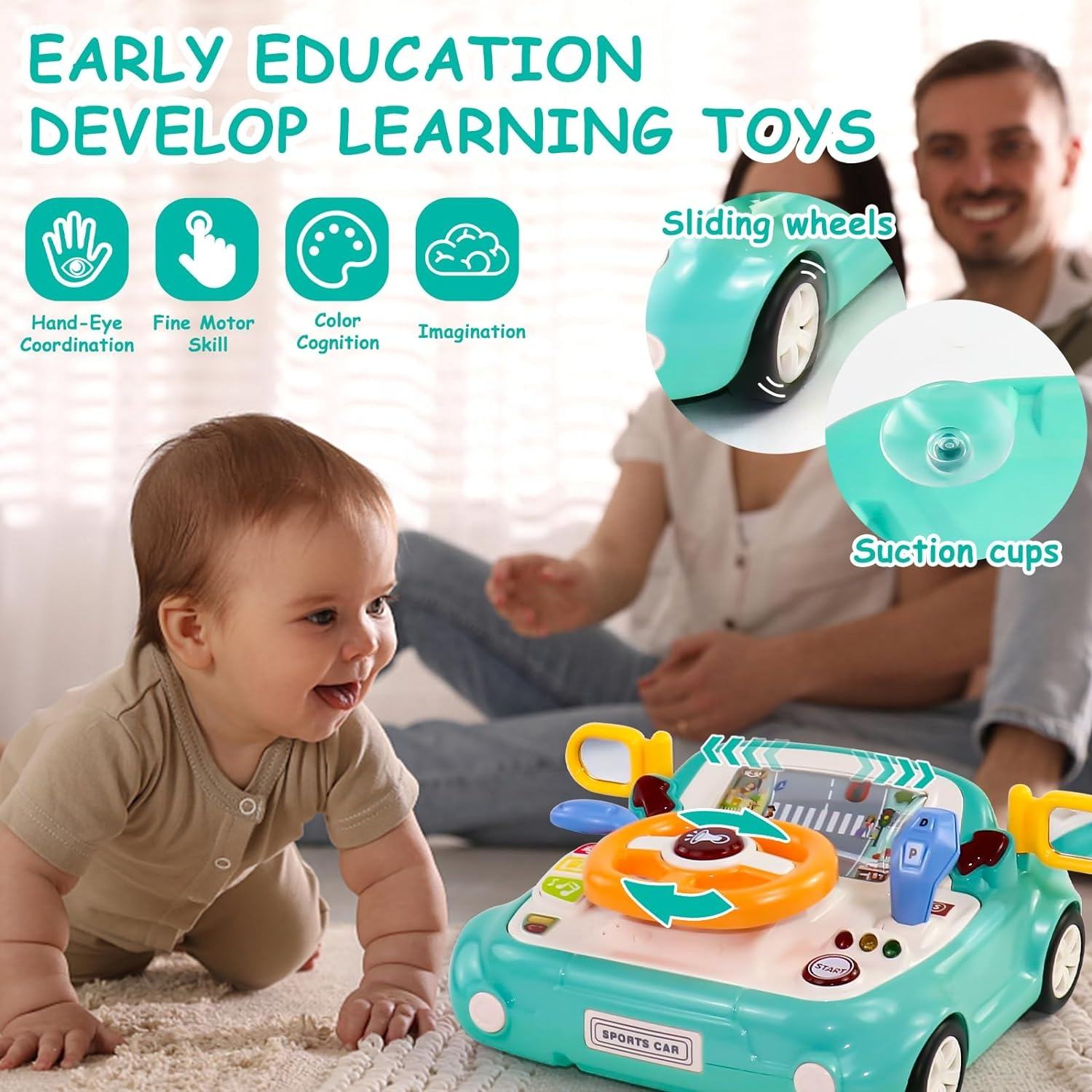 Musical Steering-Wheel Activity Toy - product view 5
