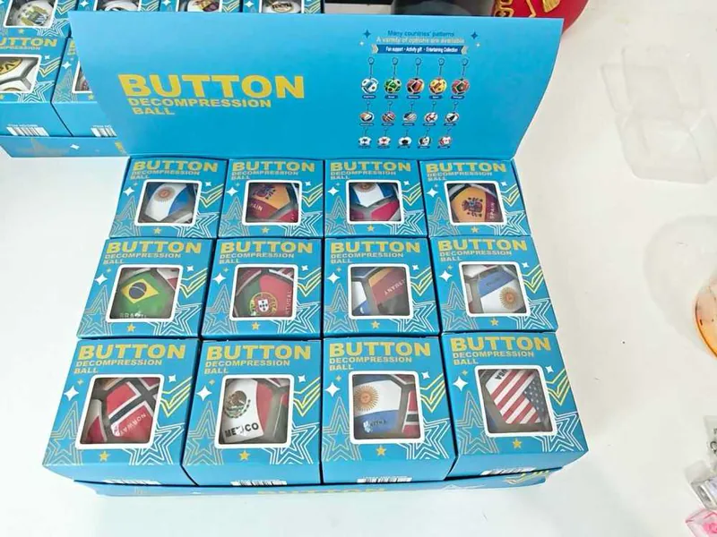 Soccer-Design Button Fidget Ball