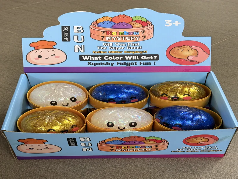 Smiling Bun Squishy - Glitter Gel Filling