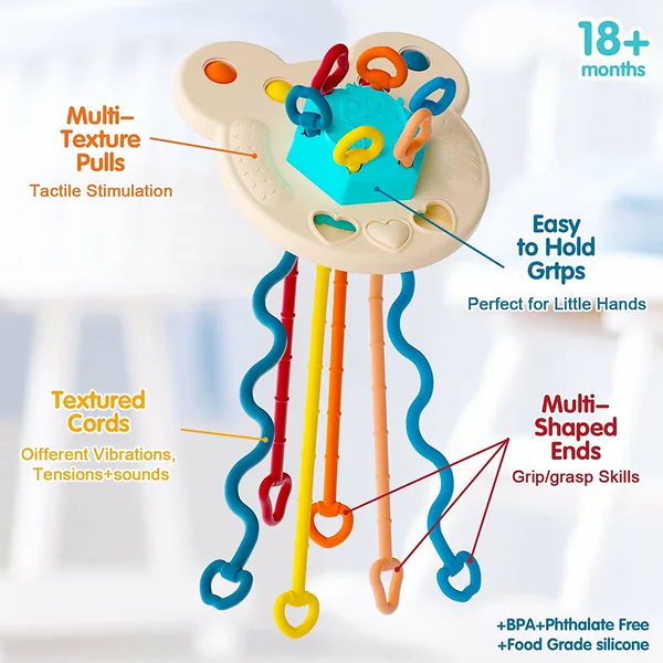 Flying-Saucer Pull-String Activity Toy - product view 3