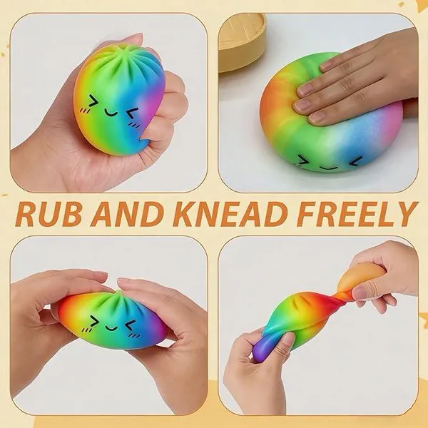 Color Dumpling Squeeze Toys with Steamer Pack - product view 5
