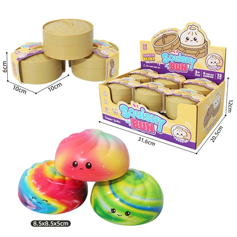 Rainbow Mini Bun Squishy - Steamer Pack