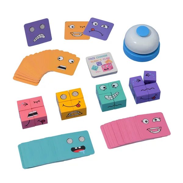 Wooden Expression-Matching Cube Game - product view 4