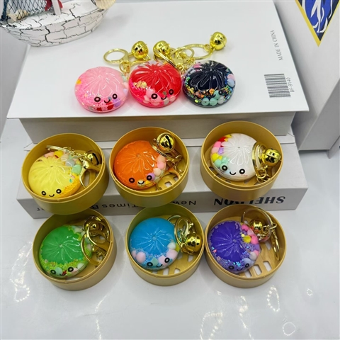 Acrylic Baozi Keychain - Oil-Filled Design