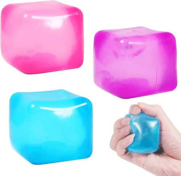 Square Ice-Cube Squeeze Toy - 7.5 cm