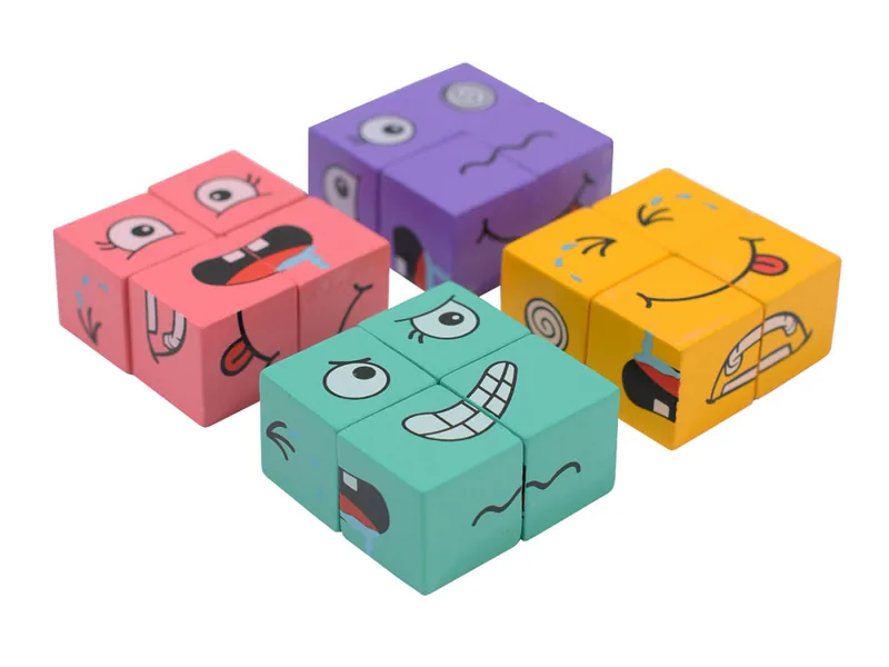 Wooden Expression-Matching Cube Game - product view 5