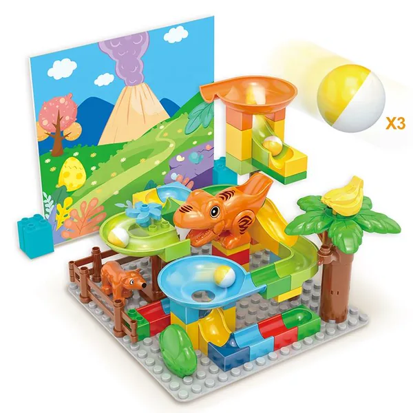 60-Piece Dinosaur Marble Run Set - product view 5