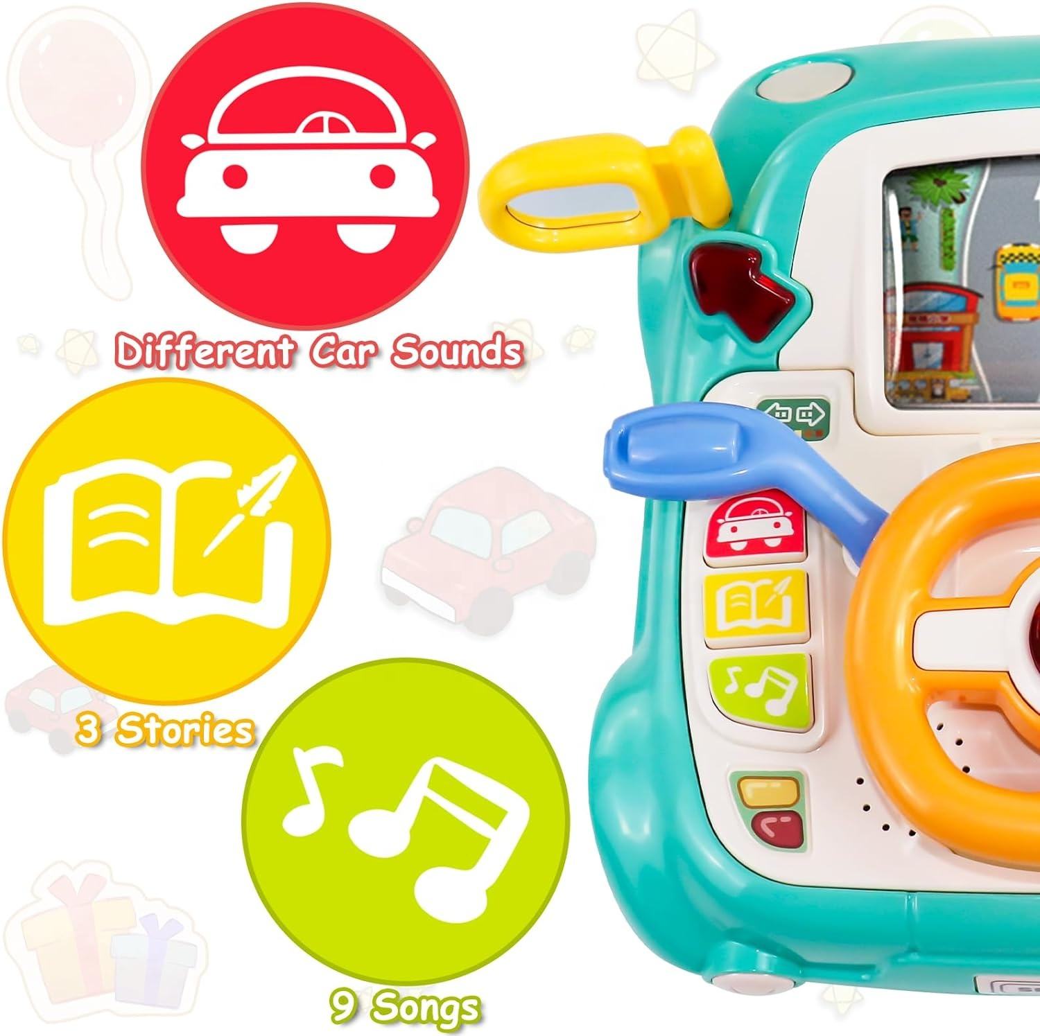 Musical Steering-Wheel Activity Toy - product view 3