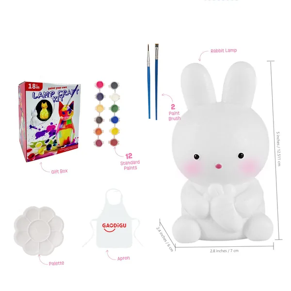 Paint-Your-Own Bunny Night Light Kit - product view 6