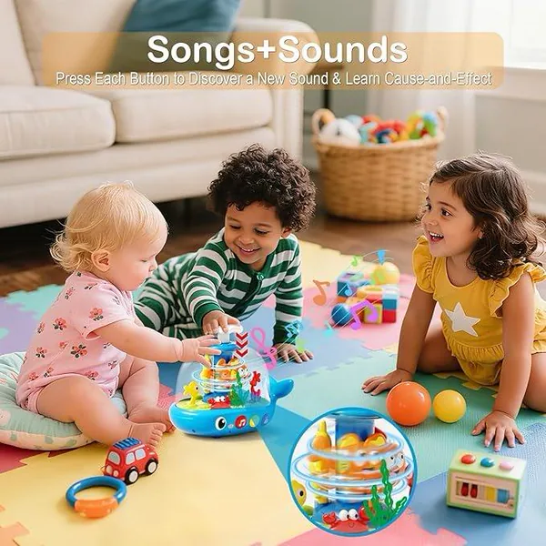 Whale Activity Spinner with Light & Music - product view 5