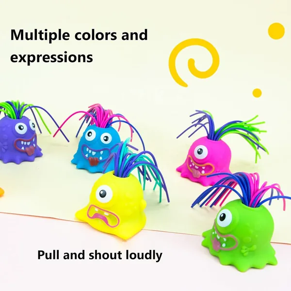 Hair-Pull Screaming Character Toy - Halloween Design - product view 10
