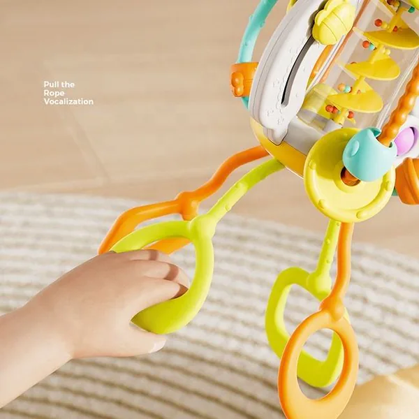 Pull-String Activity Ball with Pop Bubbles - product view 2