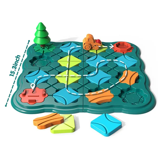 Road Maze Building-Block Board Game