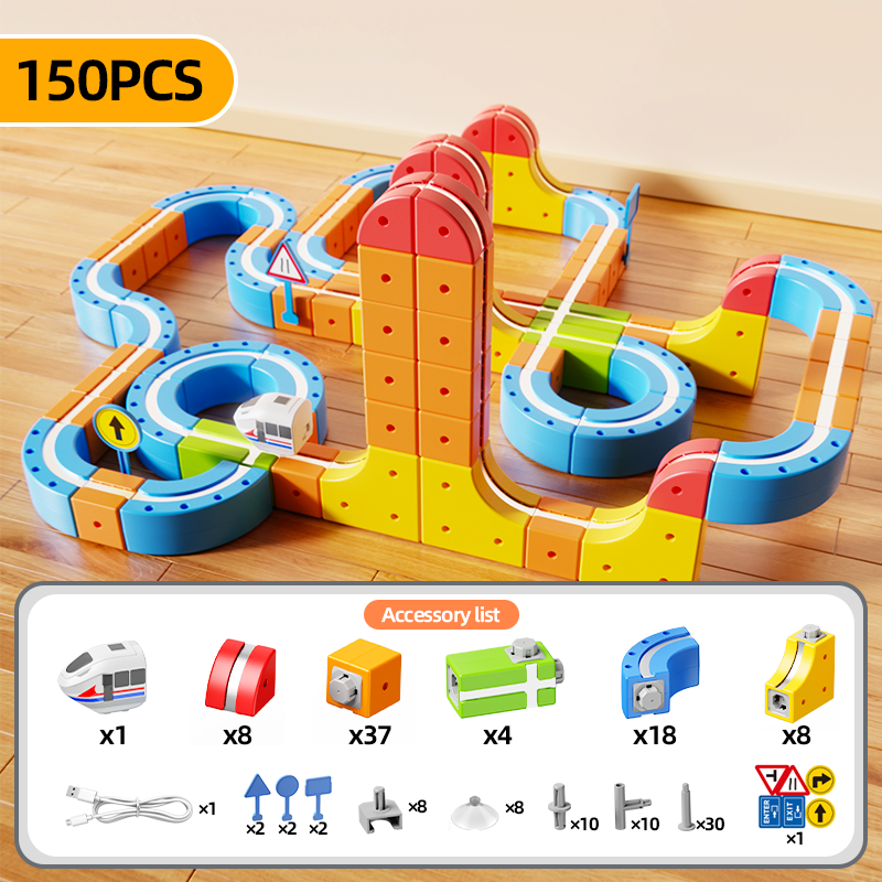 Magnetic Car Track Building Set - 150 Pieces - product view 5