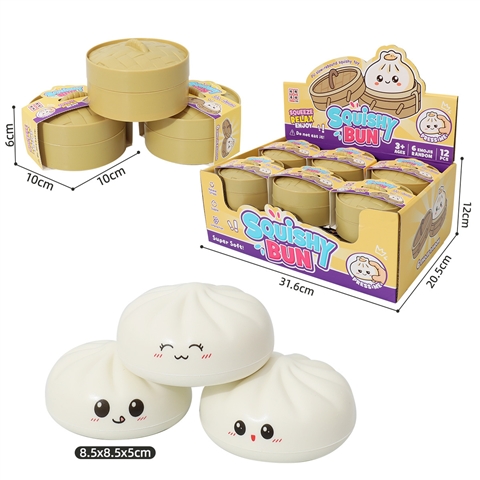 White Mini Bun Squishy - Steamer Pack