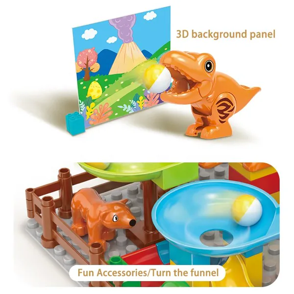 60-Piece Dinosaur Marble Run Set - product view 4
