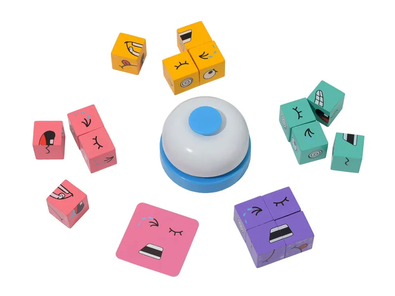 Wooden Expression-Matching Cube Game